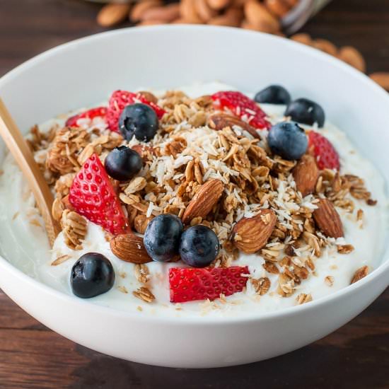 Maple Almond Granola Bowls