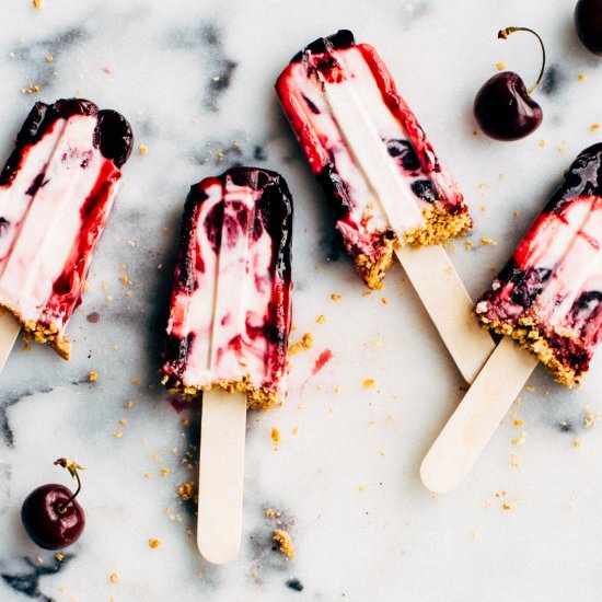 Cherry Cheesecake Popsicles