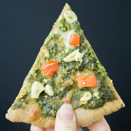 Healthy Garlic Pesto Pizza