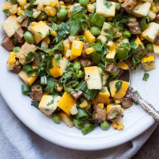 Grilled Corn + Tempeh Salad