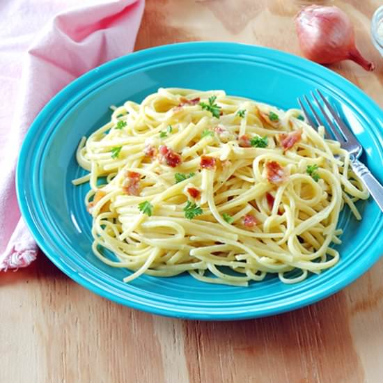 Pasta Carbonara with Shallots