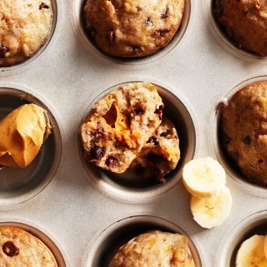 Peanut Butter Banana Muffins