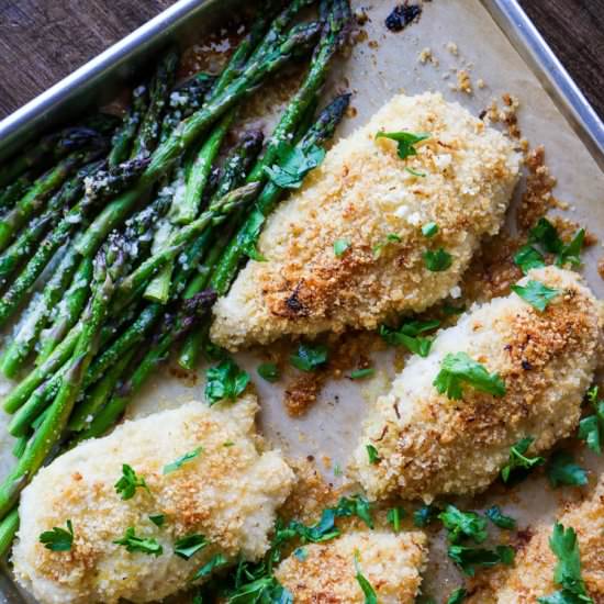 Lemon Parmesan Chicken w/ Asparagus