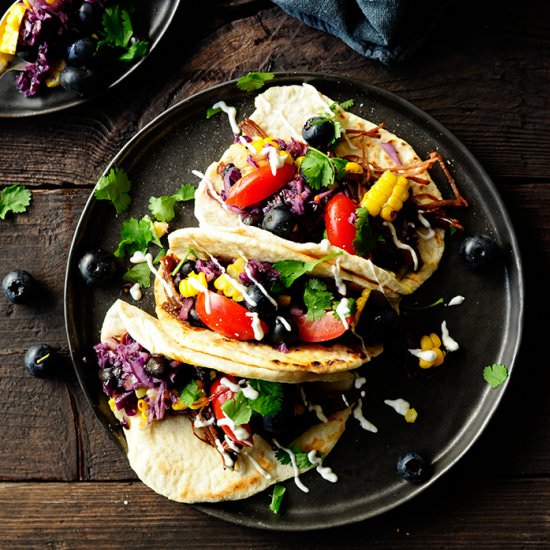 Pulled Beef Taco with Blueberries