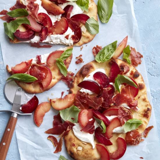 Prosciutto Plum + Burrata Flatbread