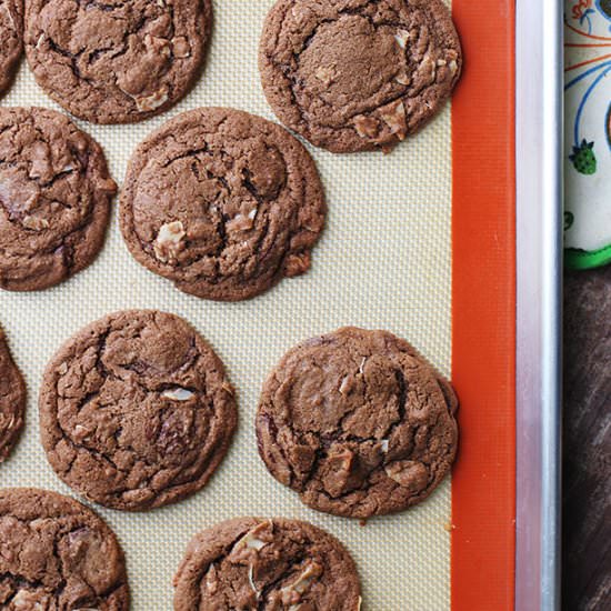 Double Chocolate Coconut Cookies