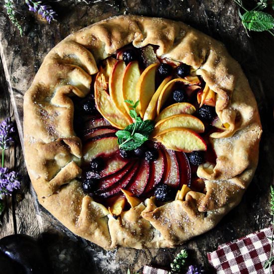 Plum and Peach Galette