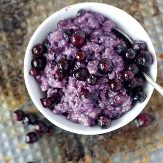 Blueberry Muffin Oatmeal Pudding