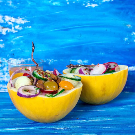 Honeydew Melon and Radish Salad Bowls