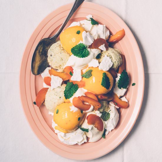 Apricot-Pistachio Ice Cream Eton Mess