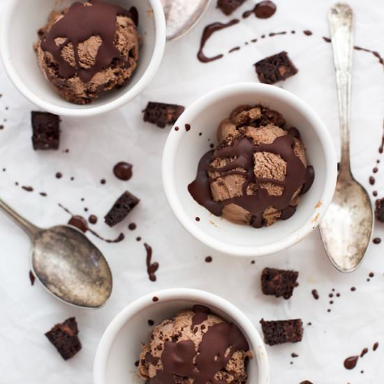 Dairy Free Fudge Brownie Ice Cream
