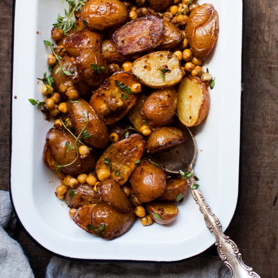 Roasted Chickpeas + Potato Salad