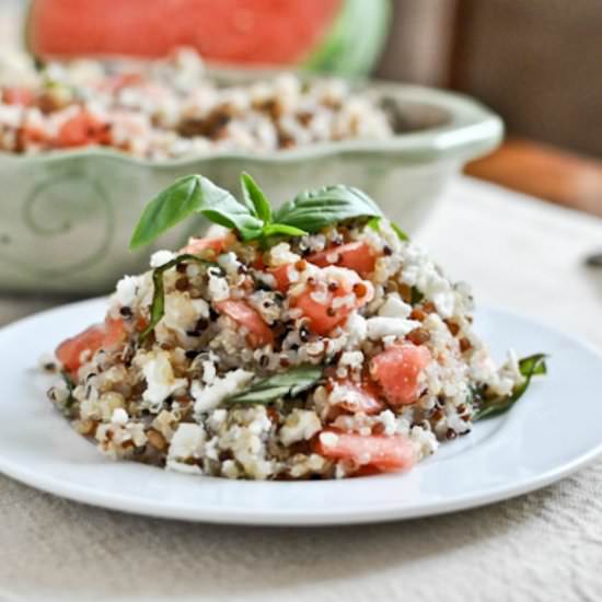 Watermelon, Feta + Basil Quinoa