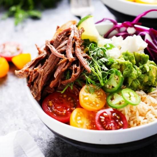 Slow Cooker Steak Carnitas Bowls