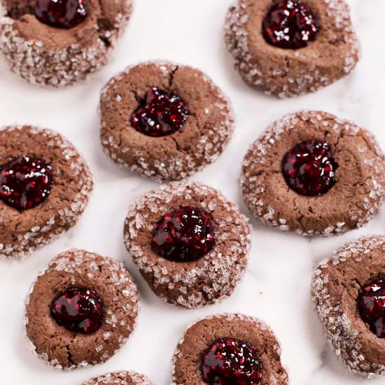 Chocolate Thumbprint Cookies