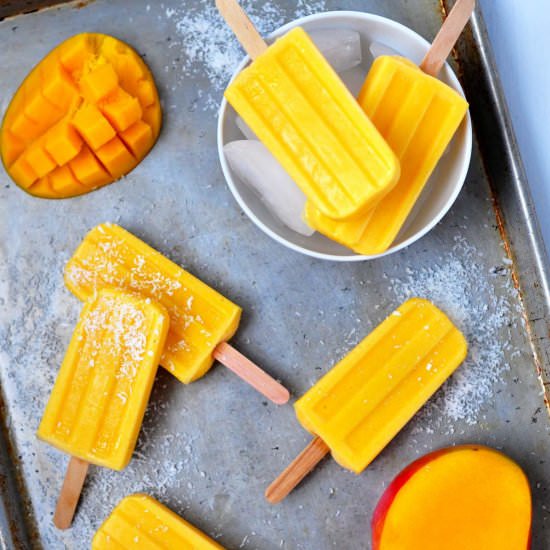 Mango Coconut Popsicles