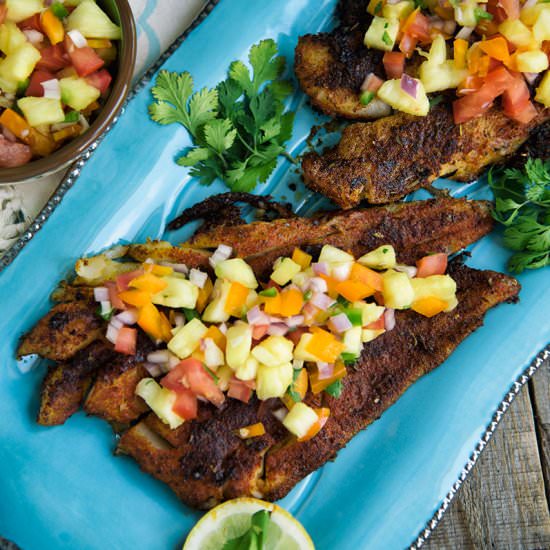 Cajun Fish With Pineapple Salsa