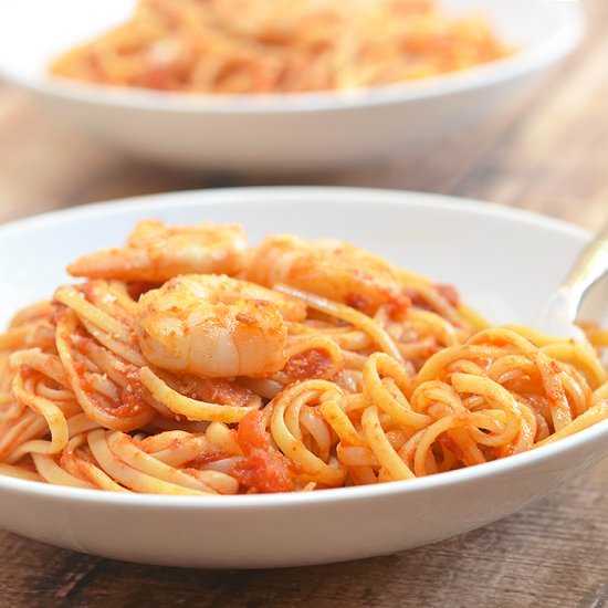 Shrimp and Linguine Fra Diavolo