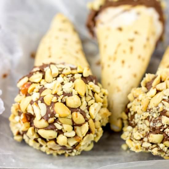 Chocolate Peanut Ice Cream Cones