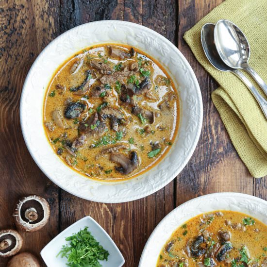 Healthy Beef Stroganoff Soup