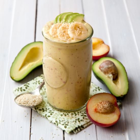 Peach and avocado smoothie
