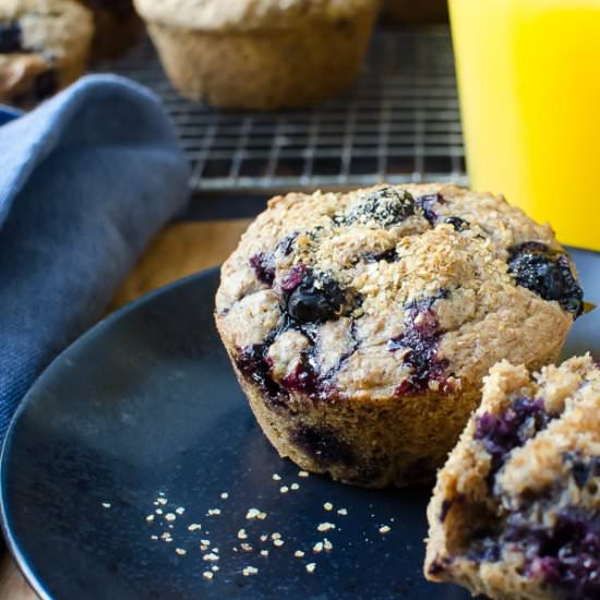 Cinnamon Blueberry Bran Muffins