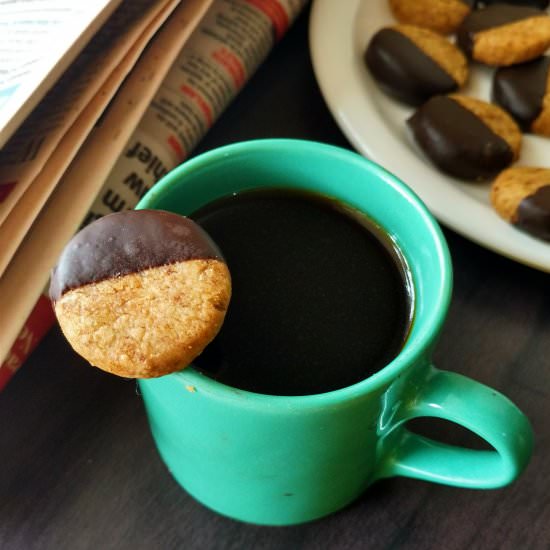Chocolate Dipped Coffee Shortbread