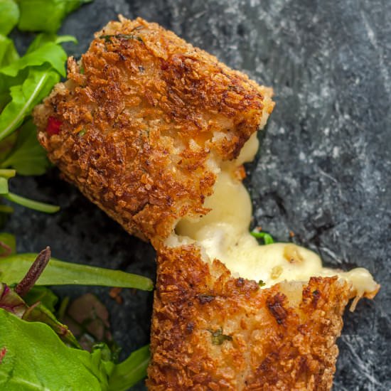 Cheese Stuffed Potato Fritters