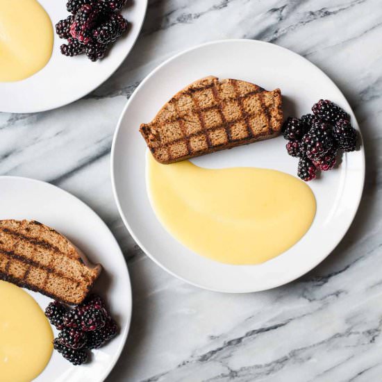 Grilled Pound Cake with Lemon Curd