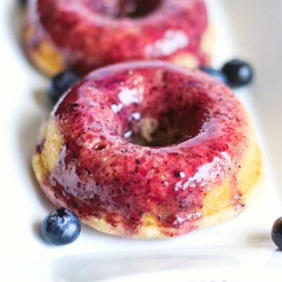 Healthy Baked Blueberry Doughnuts