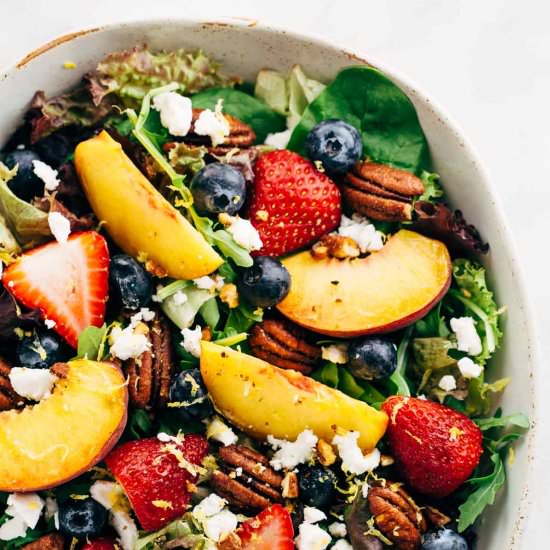 Fruit Salad with Peach Poppy Seed