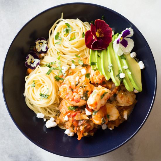 Mexican-Style Shrimp Capellini
