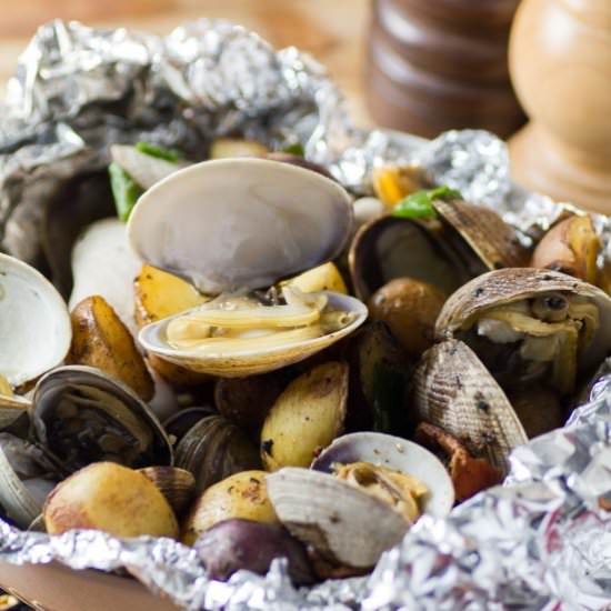 Clam Bacon Little Potato Foil Packs