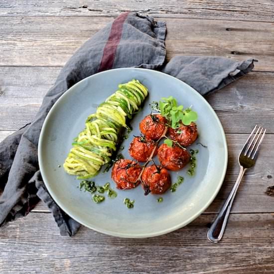 Zucchini “Noodles” with Pesto