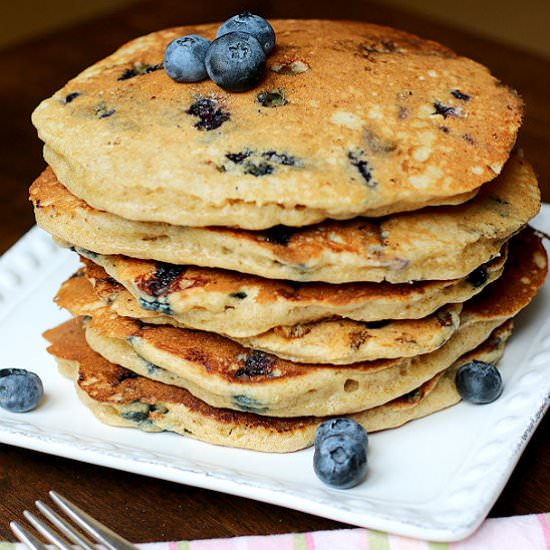 Blueberry Sourdough Pancakes