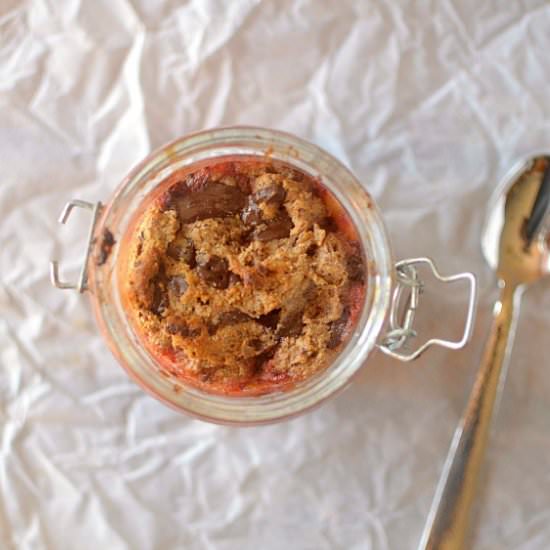 Strawberry Banana Cobbler in a Jar