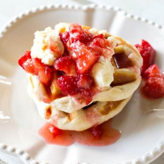 Berry Cheesecake Biscuit Waffles