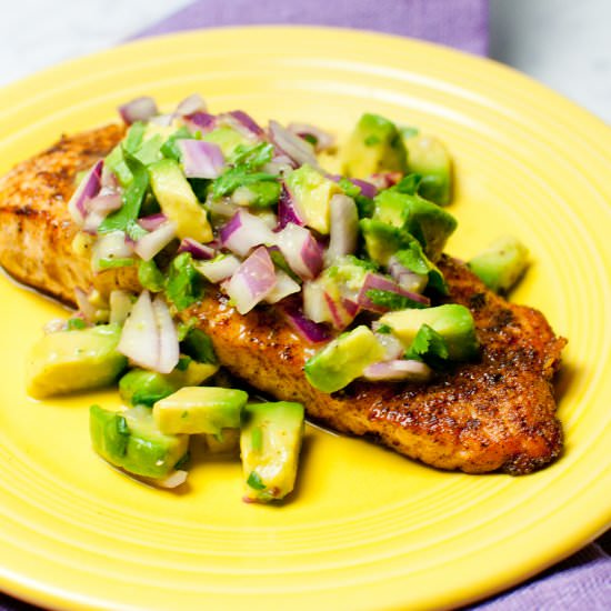 Pan Seared Salmon & Avocado Salsa