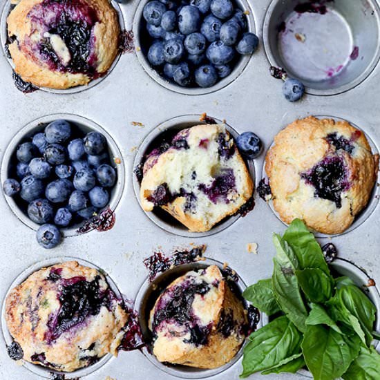 Blueberry Basil Muffins