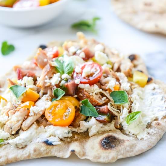grilled chicken pita flatbread