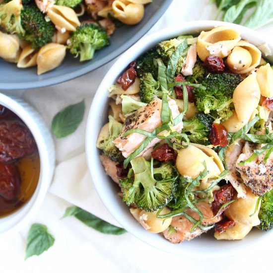 Lemony Salmon Broccoli Pasta