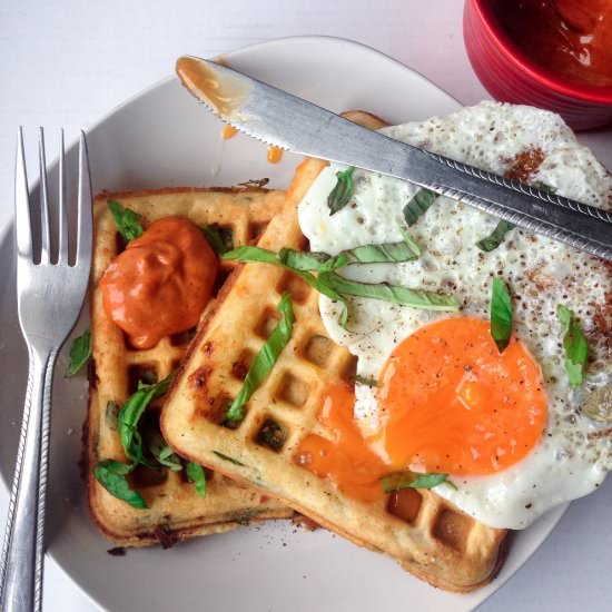 Feta, Spinach & Chorizo Waffles