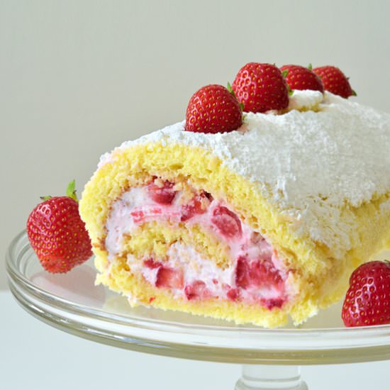 Strawberry Cream Swiss Roll