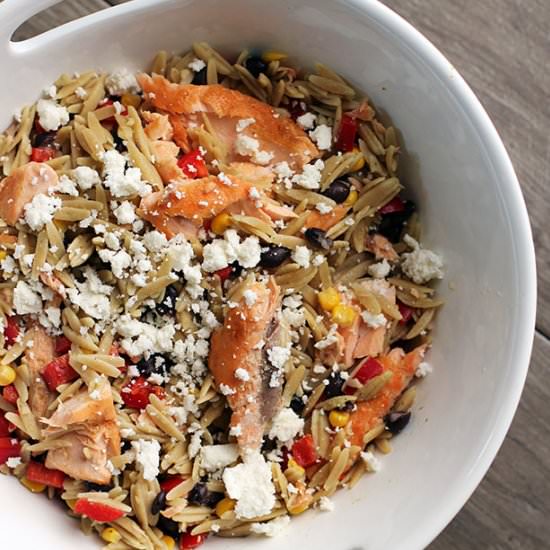Southwestern Salmon Orzo Salad
