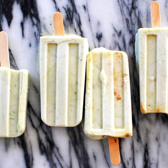 Basil Lime Popsicles