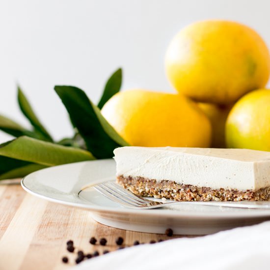 Grapefruit pepper vegan cheesecake