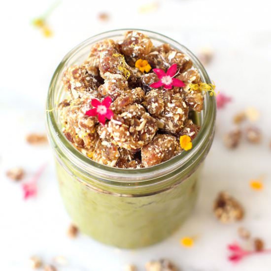 Matcha Chia Oat Pudding