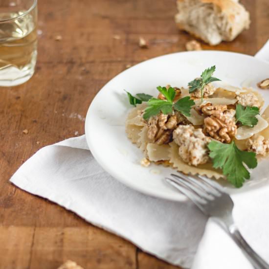 Cabécou Ravioli with Crème de Noix