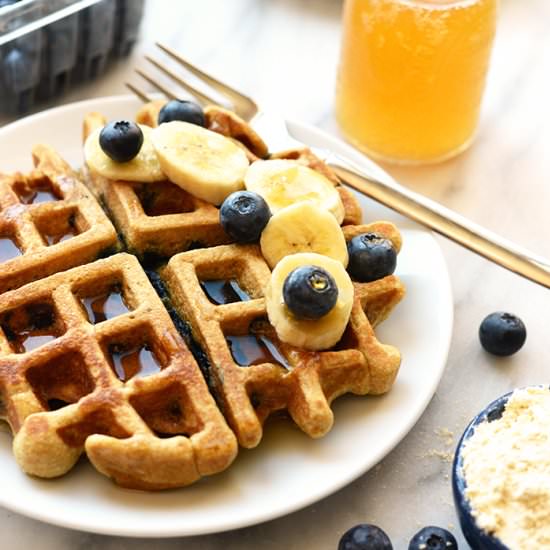 Healthy Blueberry Waffles