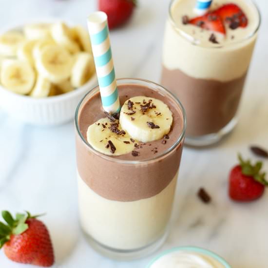 Layered Chocolate Banana Smoothie